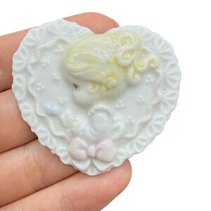 Vintage Precious Moments Heart Brooch Pin
